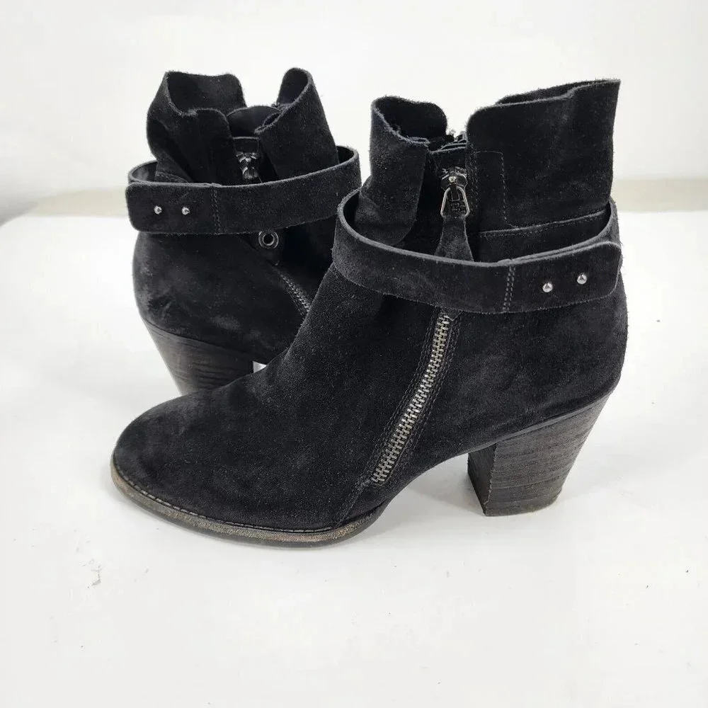 Paul Green Black Nubuck Sheridan Ankle Size Zip Comfort Chic Size 8‎